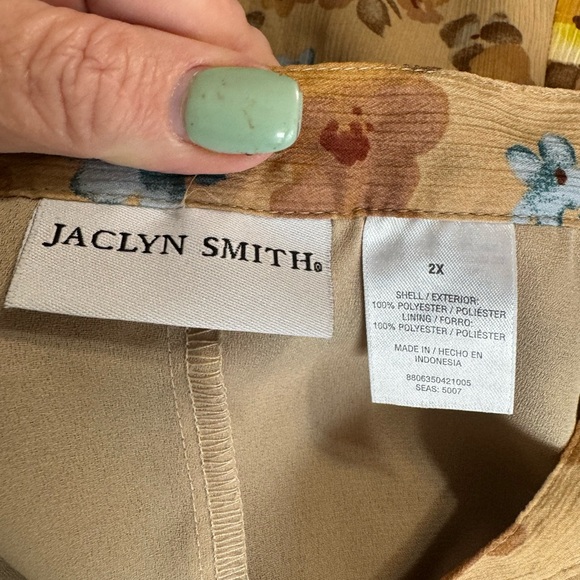 PRETTY NEUTRAL FLORAL  PRINT FULLY LINED SKIRT   SPRING PLUS:   2X         #7 - Picture 6 of 6